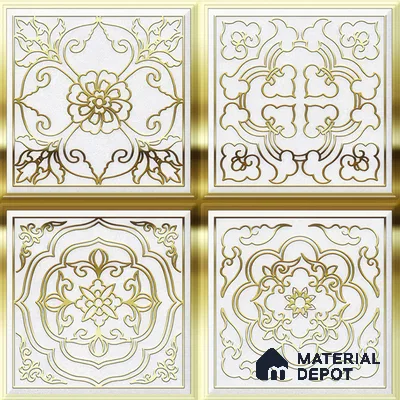 Metallic Wall Tile TL 07235 C Golden Ivory 1 ft x 1 ft Ceramic Matte Finish - 9 mm  | 2 mm Spacer is Mandatory | Suitable For Bathroom, Kitchen, Dining Area | Please Expect a Slight Variation of Pattern (Sample)